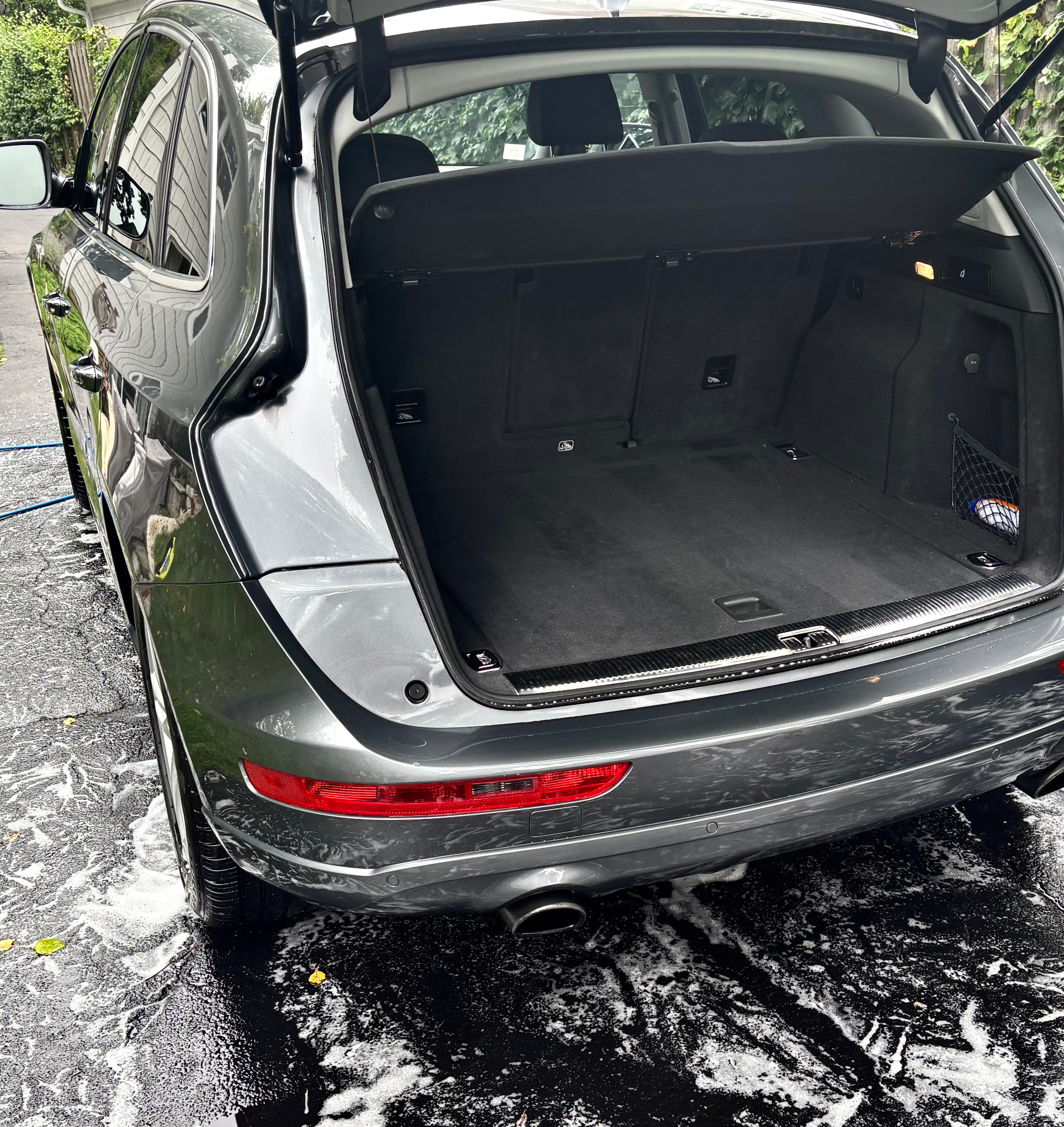 Clean SUV cargo trunk area after interior detailing