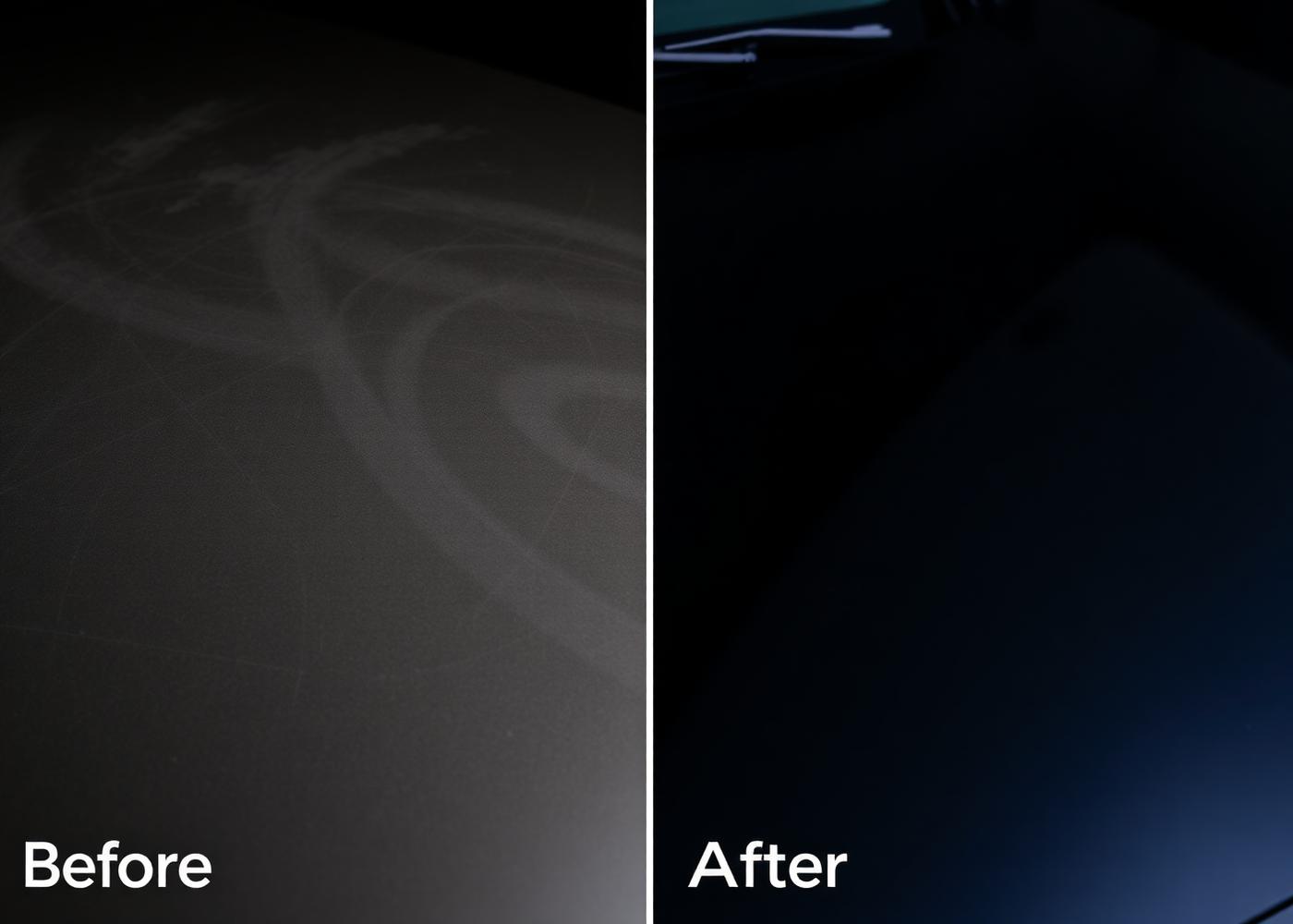 Before/after paint correction split