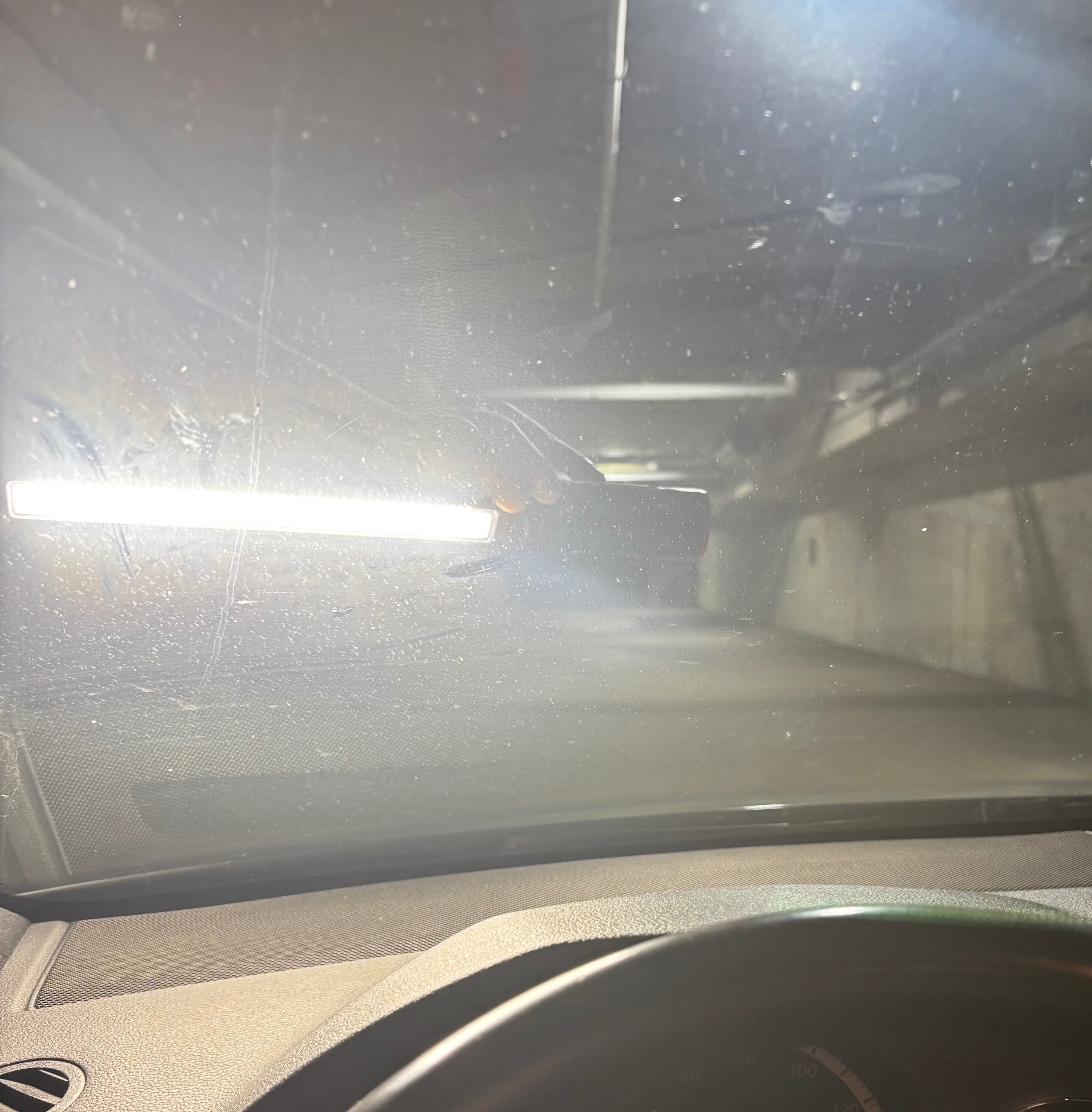 Windshield restoration before detailing